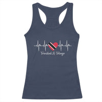Trinidad And Tobago Heartbeat ECG Pulse Trinidadian Flag Racerback Tank Top - Wonder Print Shop