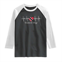 Trinidad And Tobago Heartbeat ECG Pulse Trinidadian Flag Raglan Shirt - Wonder Print Shop