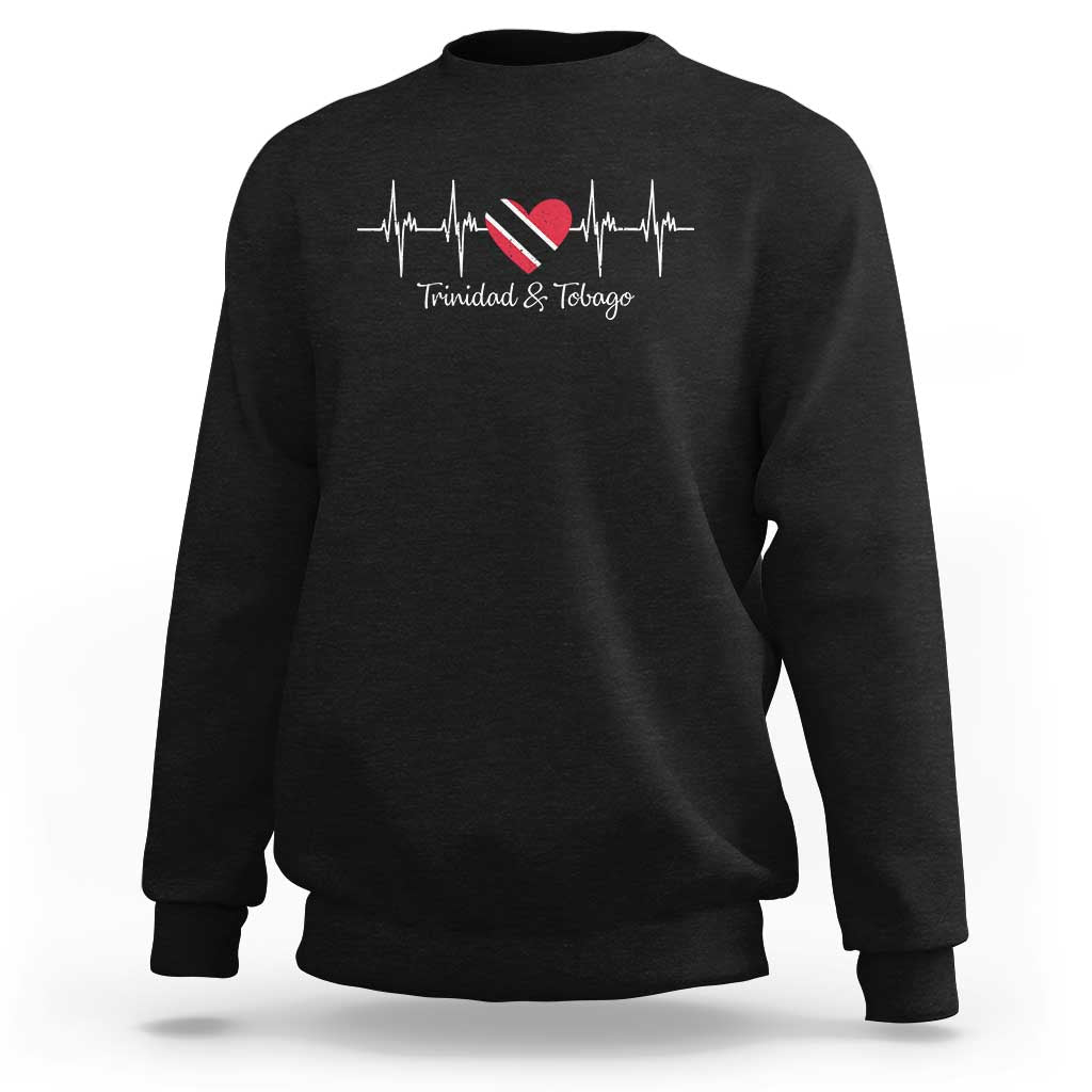 Trinidad And Tobago Heartbeat ECG Pulse Trinidadian Flag Sweatshirt - Wonder Print Shop