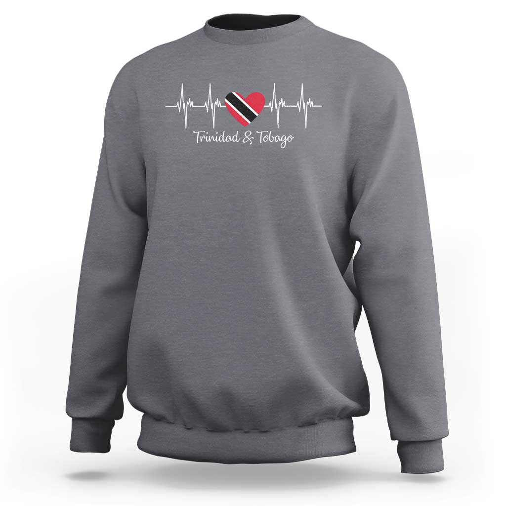 Trinidad And Tobago Heartbeat ECG Pulse Trinidadian Flag Sweatshirt - Wonder Print Shop