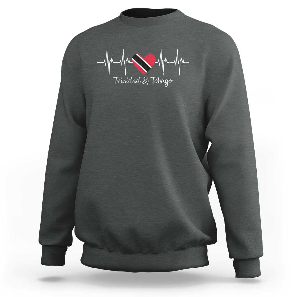 Trinidad And Tobago Heartbeat ECG Pulse Trinidadian Flag Sweatshirt - Wonder Print Shop