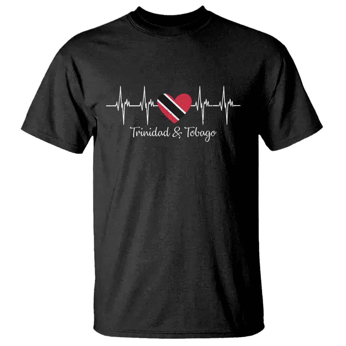 Trinidad And Tobago Heartbeat ECG Pulse Trinidadian Flag T Shirt - Wonder Print Shop