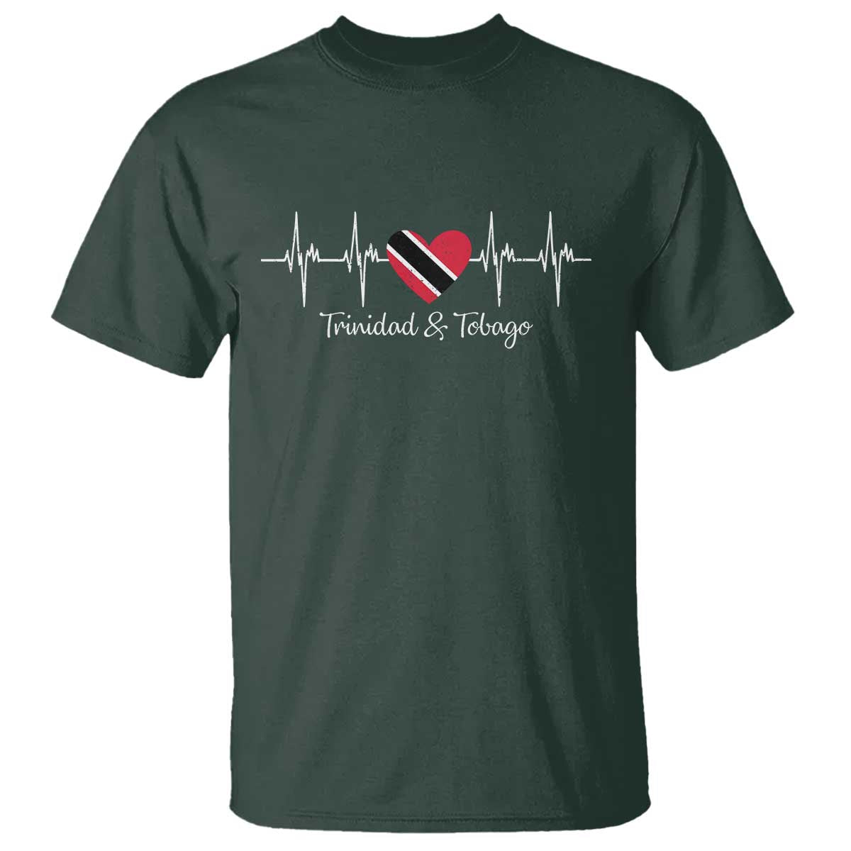Trinidad And Tobago Heartbeat ECG Pulse Trinidadian Flag T Shirt - Wonder Print Shop