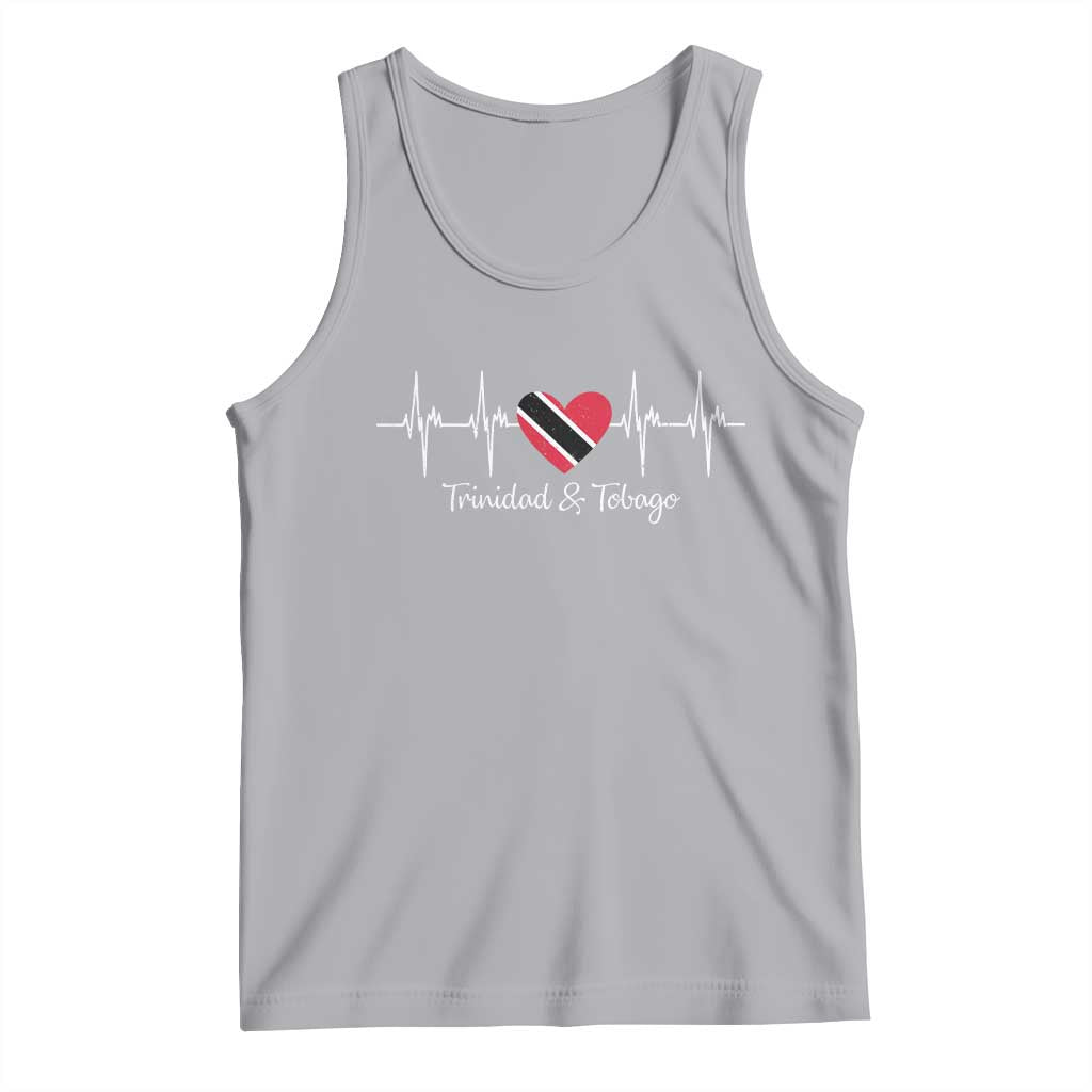 Trinidad And Tobago Heartbeat ECG Pulse Trinidadian Flag Tank Top - Wonder Print Shop