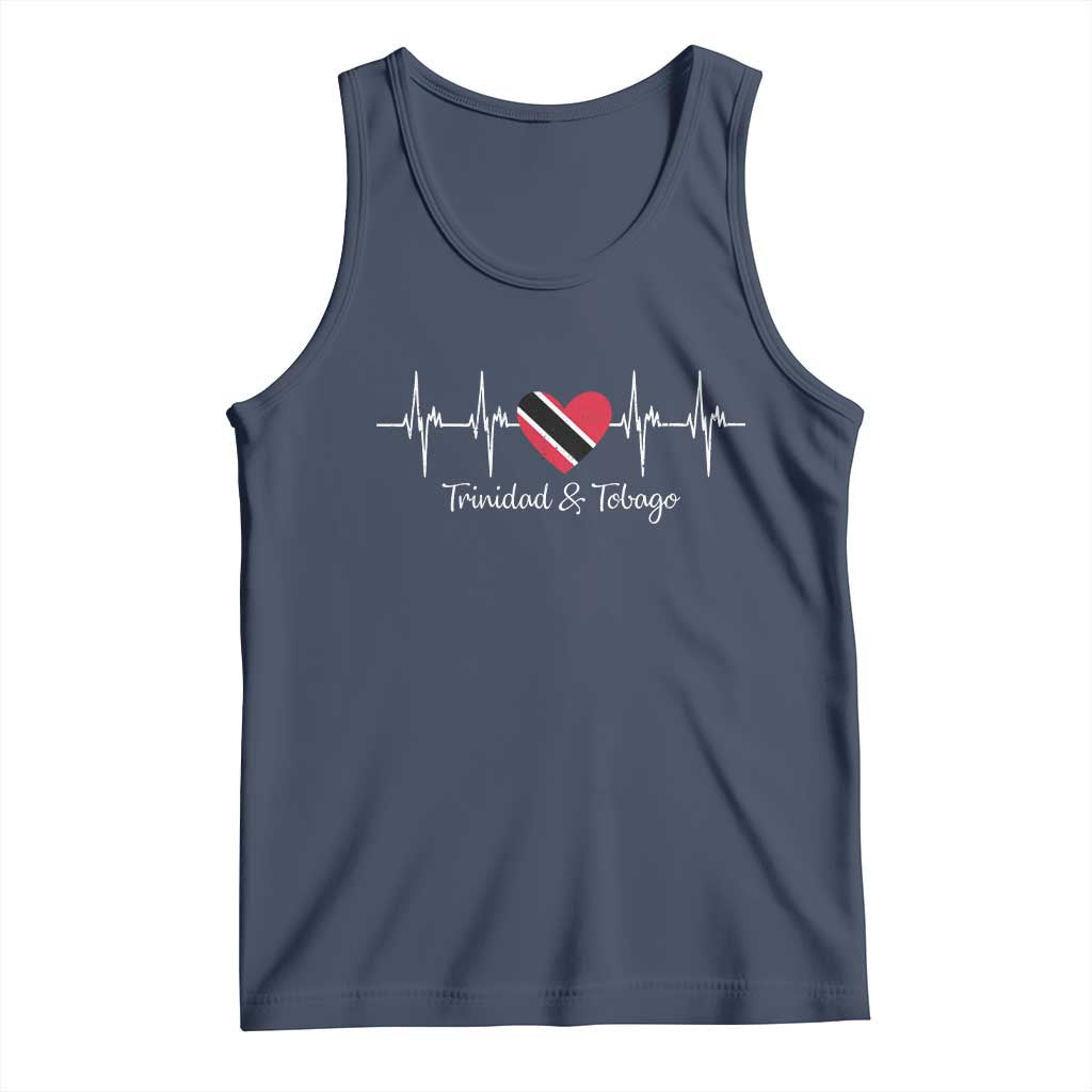 Trinidad And Tobago Heartbeat ECG Pulse Trinidadian Flag Tank Top - Wonder Print Shop