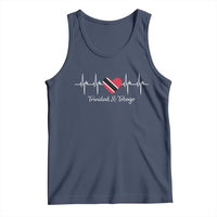 Trinidad And Tobago Heartbeat ECG Pulse Trinidadian Flag Tank Top - Wonder Print Shop
