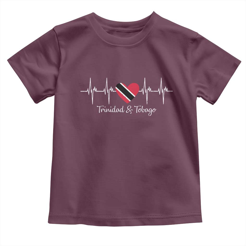 Trinidad And Tobago Heartbeat ECG Pulse Trinidadian Flag Toddler T Shirt - Wonder Print Shop