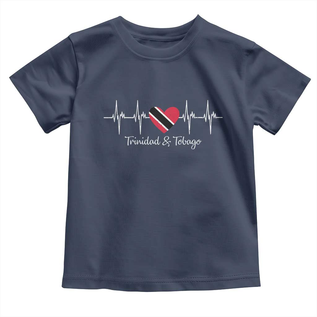 Trinidad And Tobago Heartbeat ECG Pulse Trinidadian Flag Toddler T Shirt - Wonder Print Shop