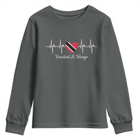 Trinidad And Tobago Heartbeat ECG Pulse Trinidadian Flag Youth Sweatshirt - Wonder Print Shop