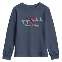 Trinidad And Tobago Heartbeat ECG Pulse Trinidadian Flag Youth Sweatshirt - Wonder Print Shop