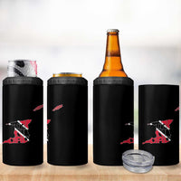 Trinidad And Tobago 4 in 1 Can Cooler Tumbler Pride Trinidadian Roots Flag - Wonder Print Shop