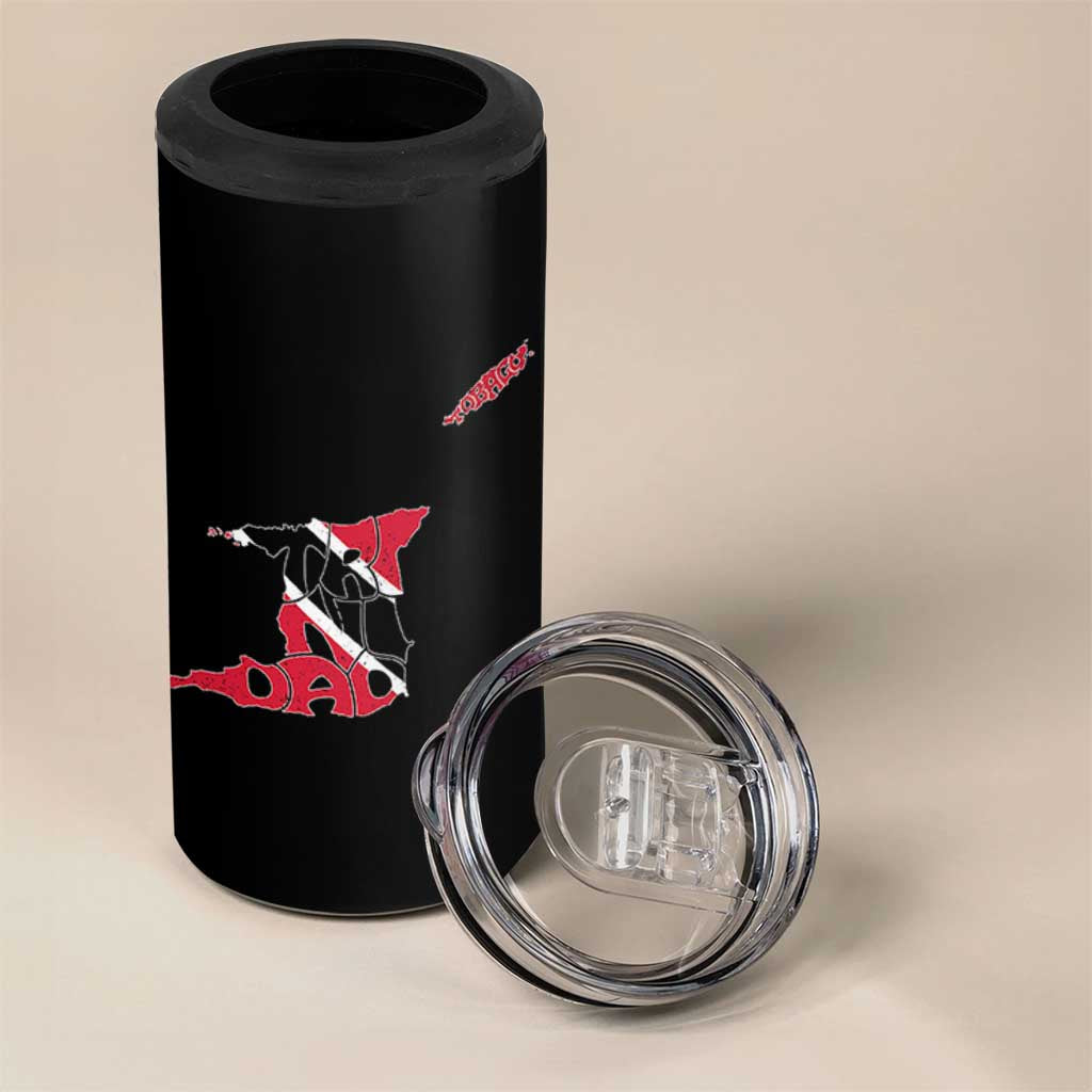 Trinidad And Tobago 4 in 1 Can Cooler Tumbler Pride Trinidadian Roots Flag - Wonder Print Shop