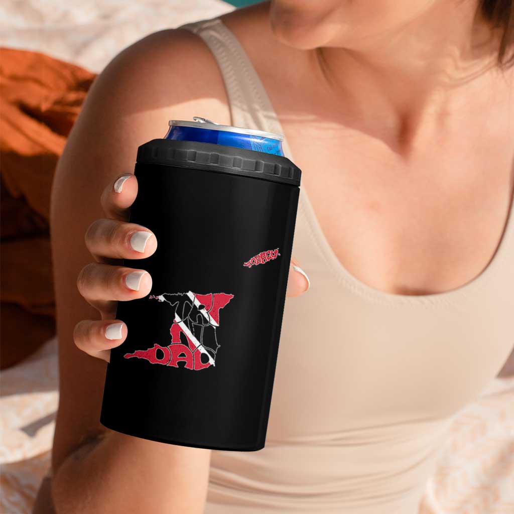 Trinidad And Tobago 4 in 1 Can Cooler Tumbler Pride Trinidadian Roots Flag - Wonder Print Shop