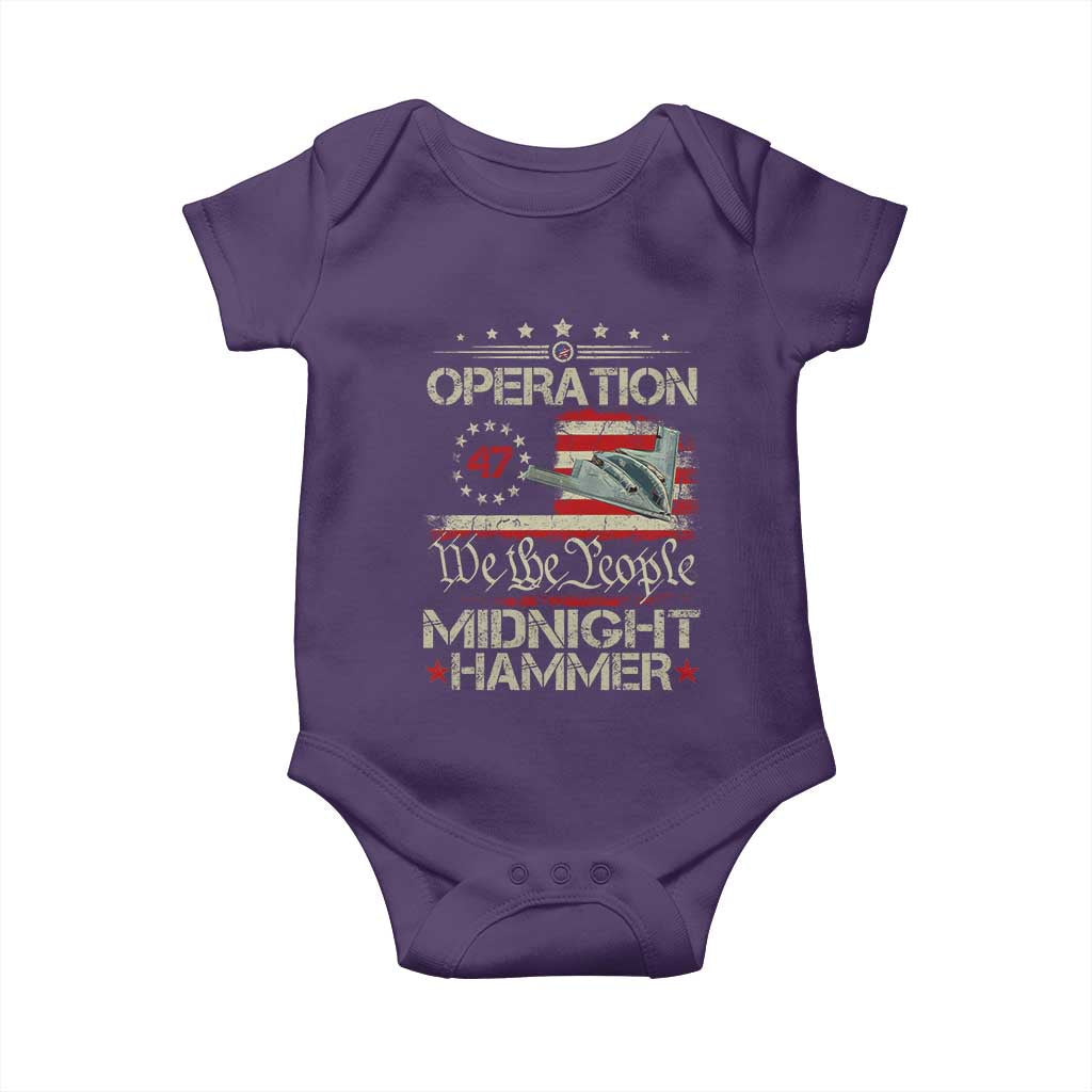Operation Midnight Hammer Baby Onesie Bomber Jet Vintage Betsy Ross Flag - Wonder Print Shop