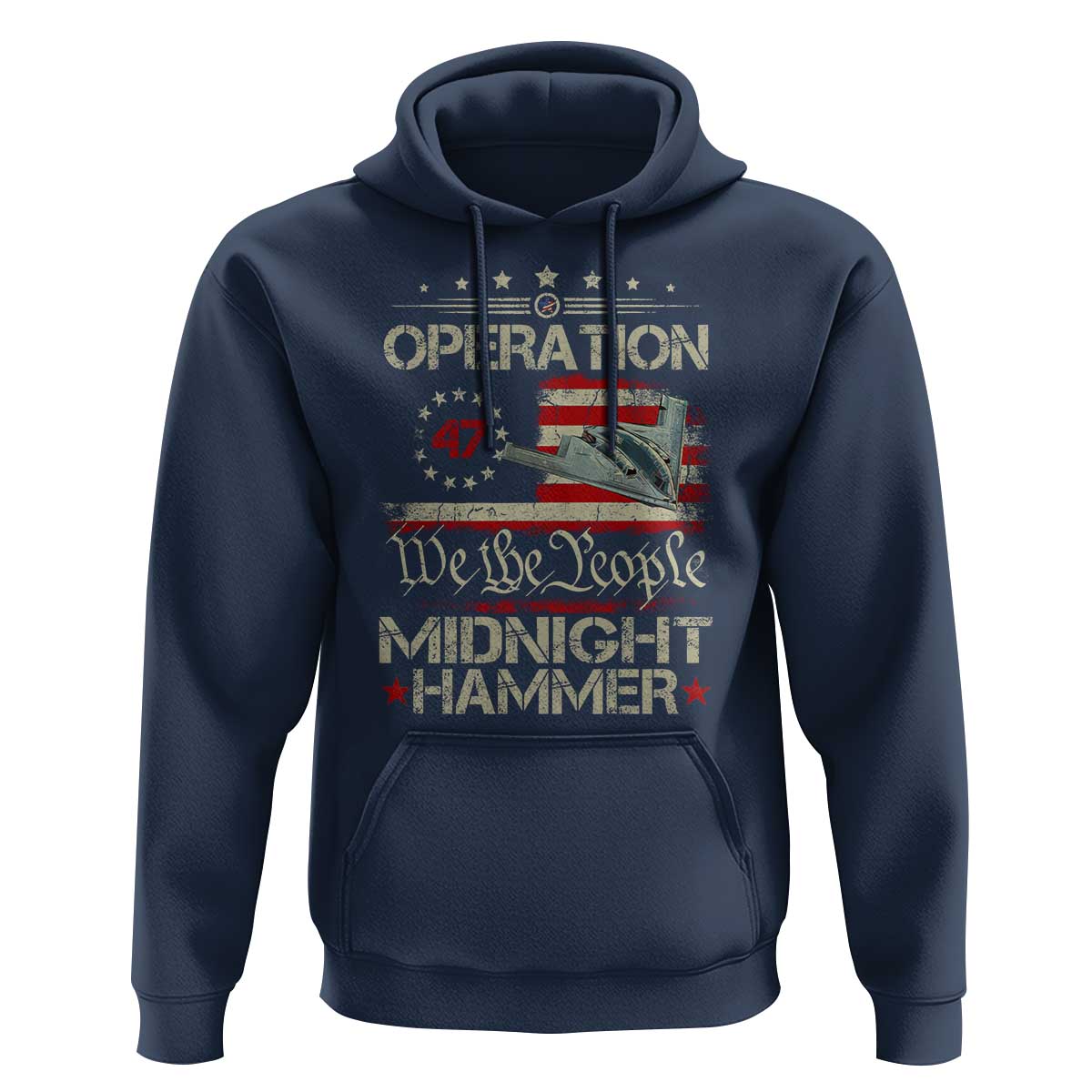 Operation Midnight Hammer Hoodie Bomber Jet Vintage Betsy Ross Flag - Wonder Print Shop