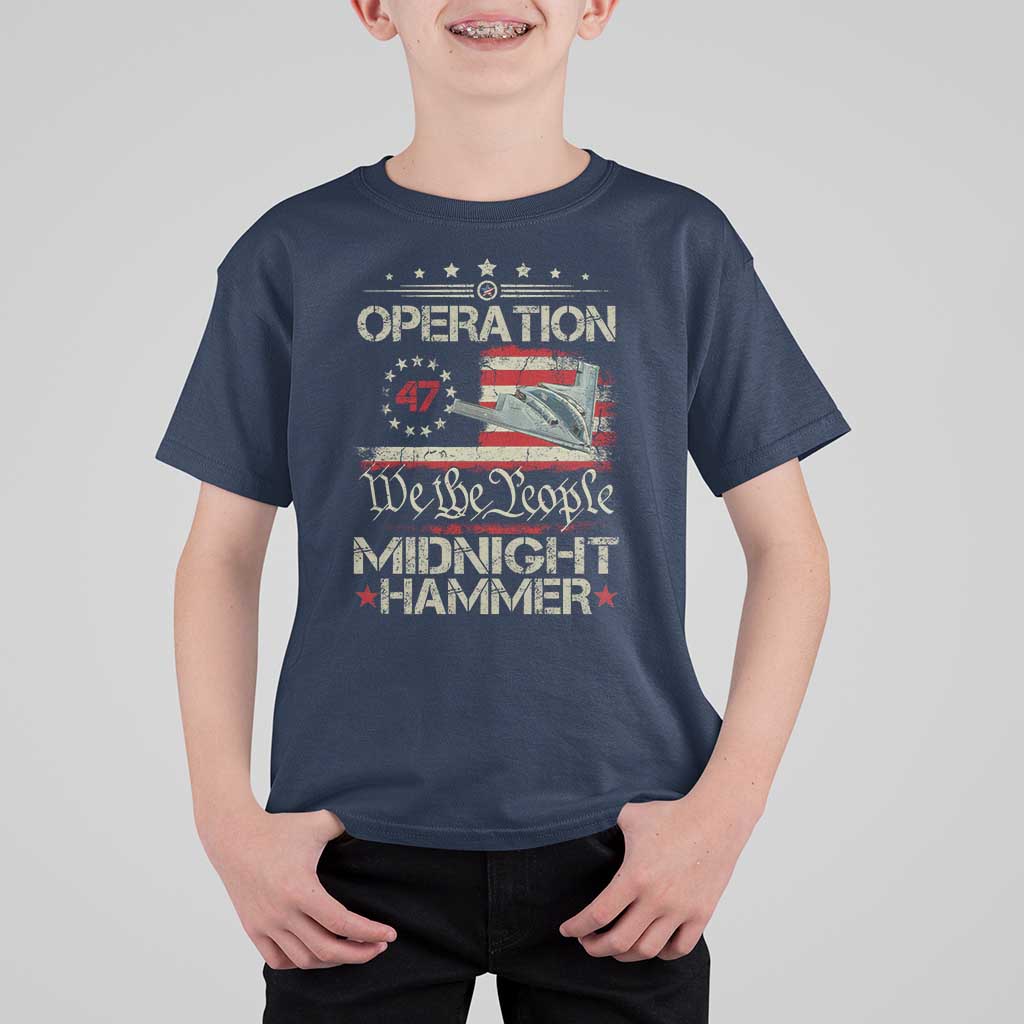 Operation Midnight Hammer T Shirt For Kid Bomber Jet Vintage Betsy Ross Flag - Wonder Print Shop