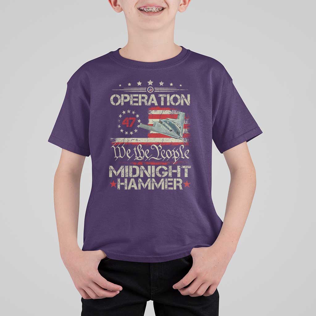 Operation Midnight Hammer T Shirt For Kid Bomber Jet Vintage Betsy Ross Flag - Wonder Print Shop