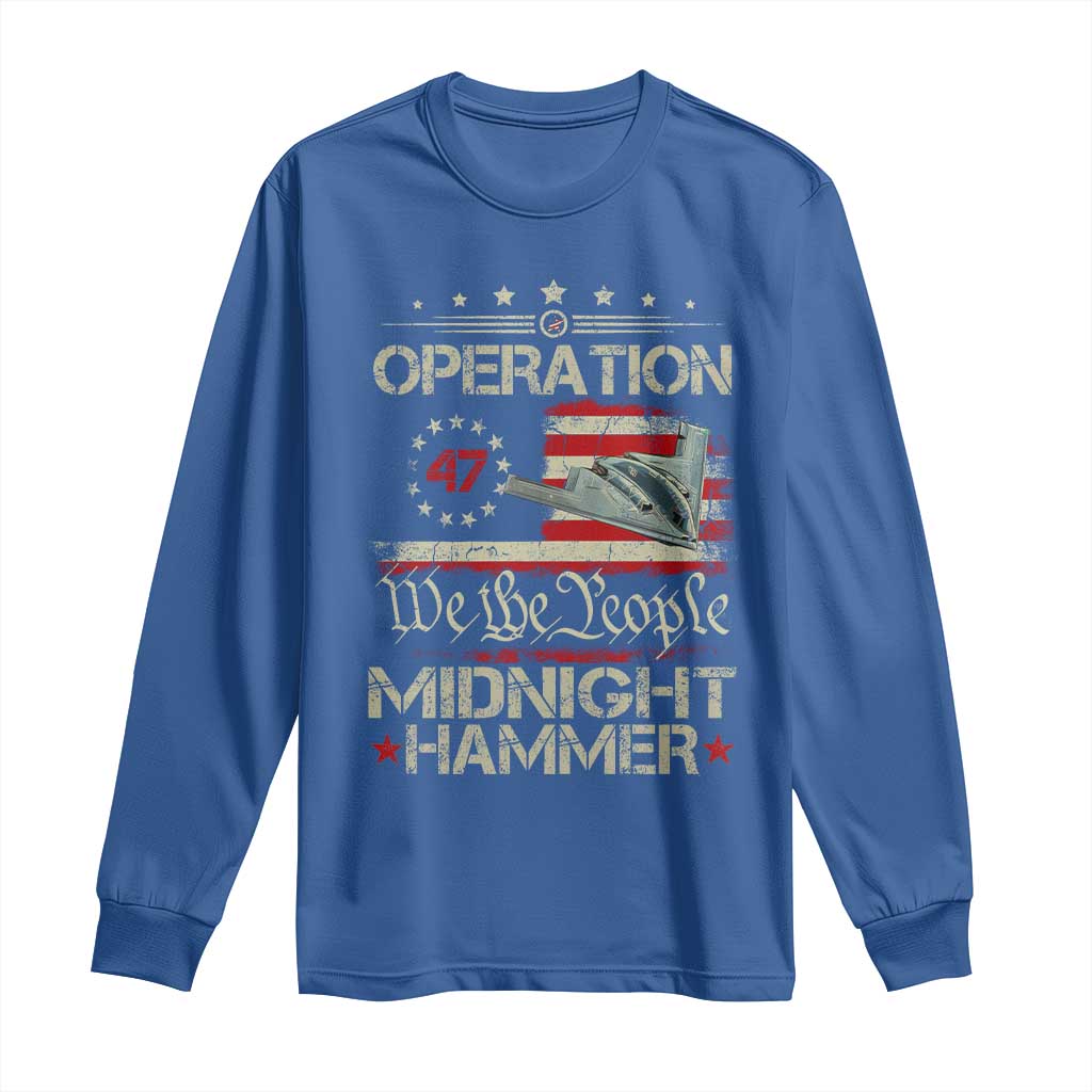 Operation Midnight Hammer Long Sleeve Shirt Bomber Jet Vintage Betsy Ross Flag - Wonder Print Shop