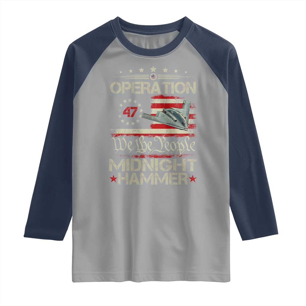 Operation Midnight Hammer Raglan Shirt Bomber Jet Vintage Betsy Ross Flag - Wonder Print Shop