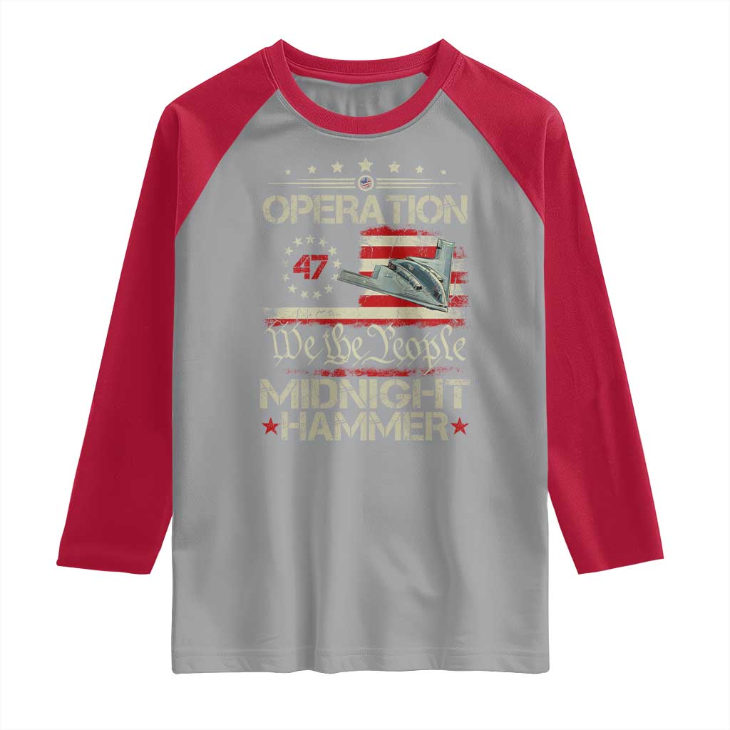Operation Midnight Hammer Raglan Shirt Bomber Jet Vintage Betsy Ross Flag - Wonder Print Shop