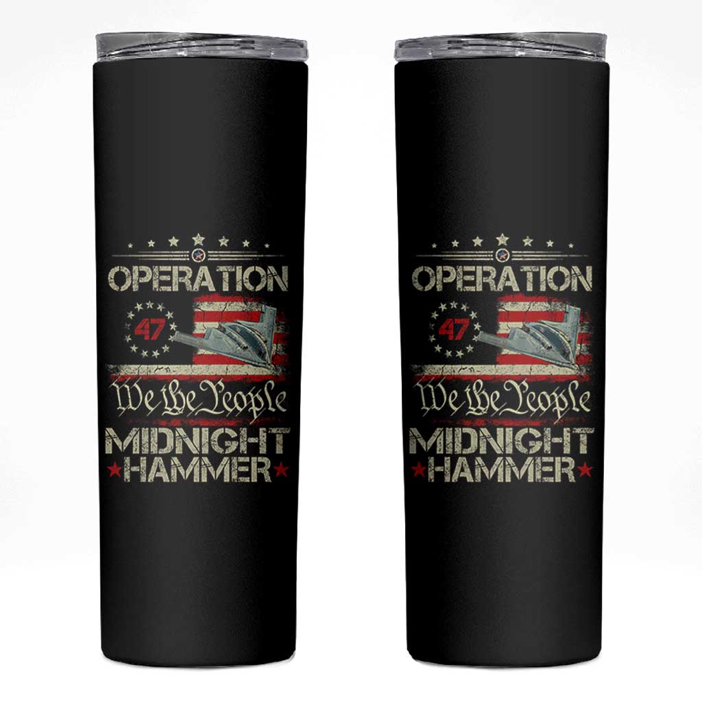 Operation Midnight Hammer Skinny Tumbler Bomber Jet Vintage Betsy Ross Flag - Wonder Print Shop