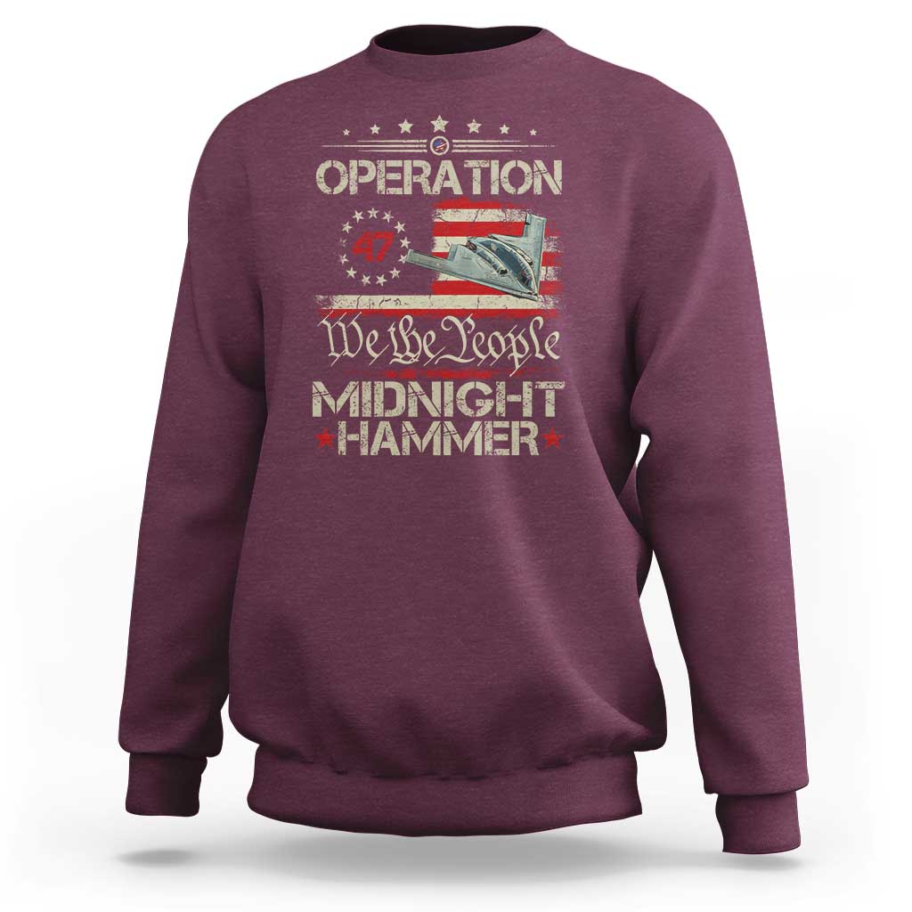 Operation Midnight Hammer Sweatshirt Bomber Jet Vintage Betsy Ross Flag - Wonder Print Shop
