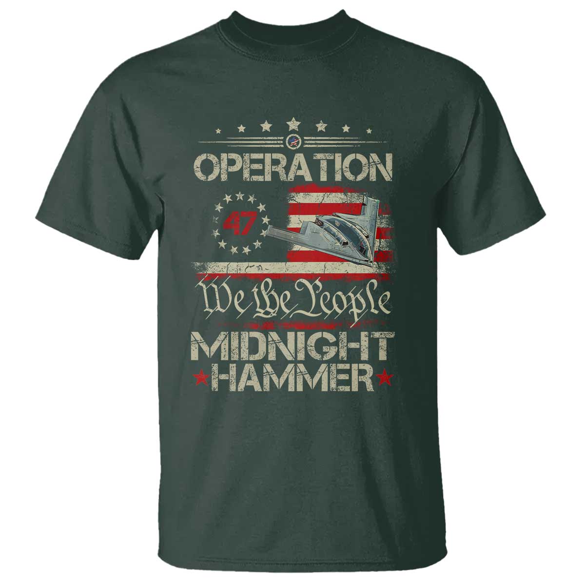 Operation Midnight Hammer T Shirt Bomber Jet Vintage Betsy Ross Flag - Wonder Print Shop