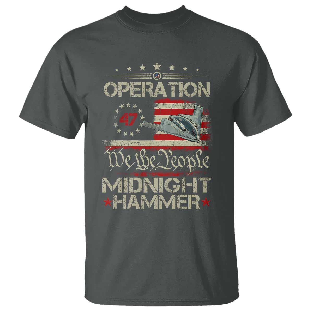 Operation Midnight Hammer T Shirt Bomber Jet Vintage Betsy Ross Flag - Wonder Print Shop
