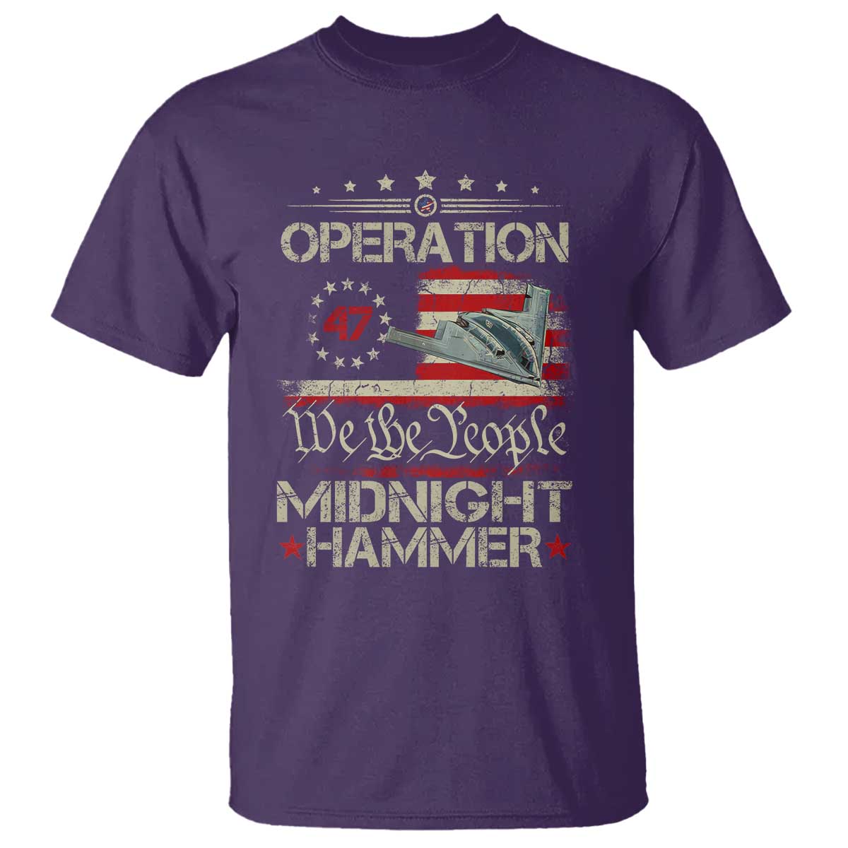 Operation Midnight Hammer T Shirt Bomber Jet Vintage Betsy Ross Flag - Wonder Print Shop
