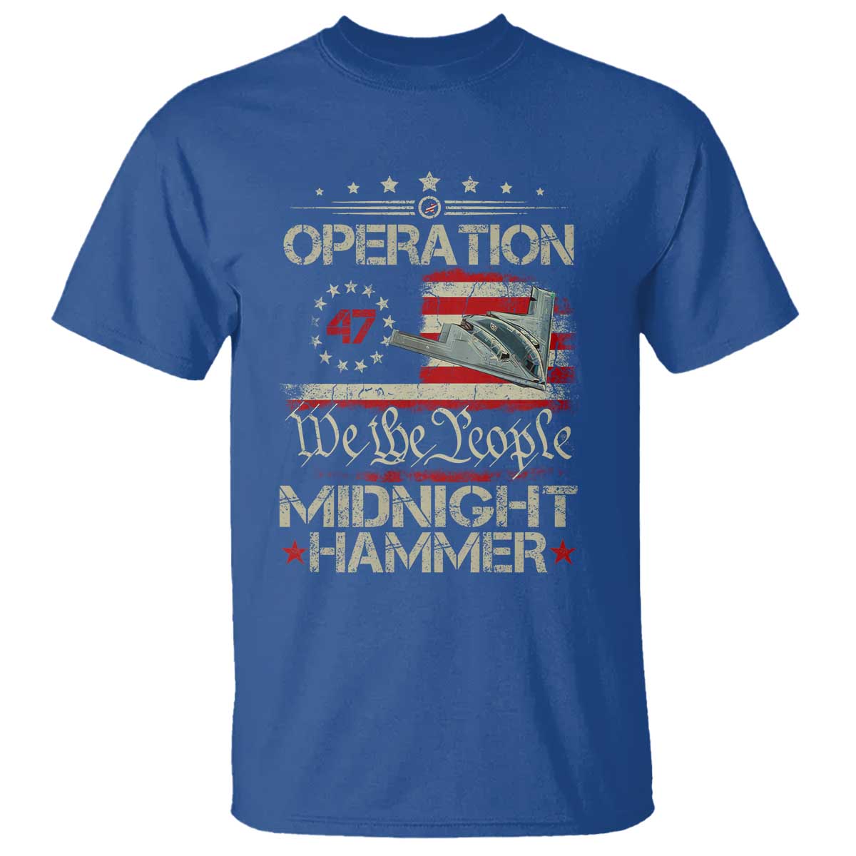 Operation Midnight Hammer T Shirt Bomber Jet Vintage Betsy Ross Flag - Wonder Print Shop