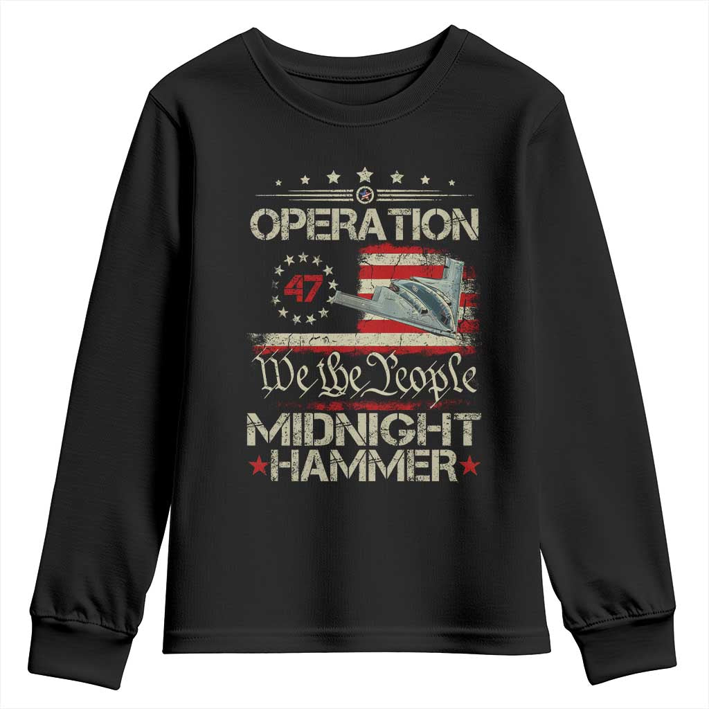 Operation Midnight Hammer Youth Sweatshirt Bomber Jet Vintage Betsy Ross Flag - Wonder Print Shop