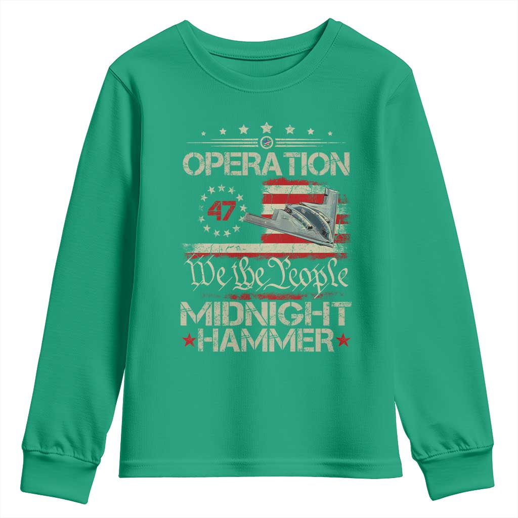 Operation Midnight Hammer Youth Sweatshirt Bomber Jet Vintage Betsy Ross Flag - Wonder Print Shop