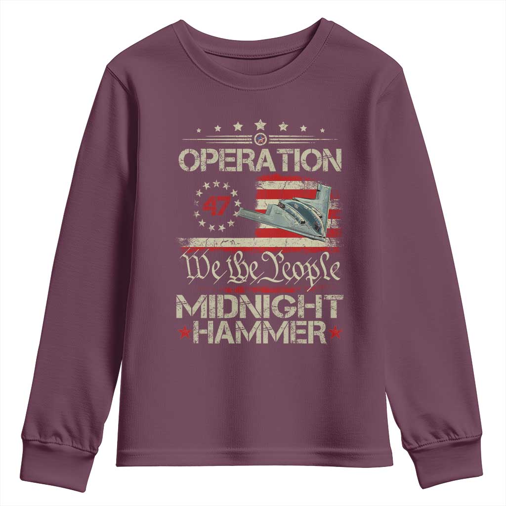 Operation Midnight Hammer Youth Sweatshirt Bomber Jet Vintage Betsy Ross Flag - Wonder Print Shop
