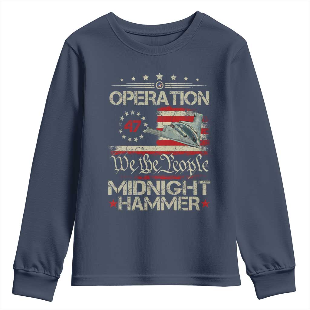 Operation Midnight Hammer Youth Sweatshirt Bomber Jet Vintage Betsy Ross Flag - Wonder Print Shop