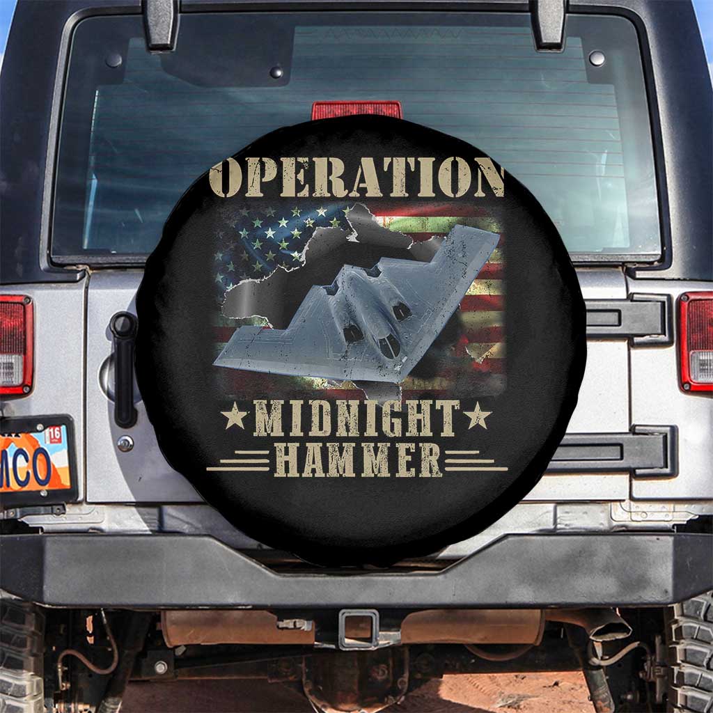 Operation Midnight Hammer Spare Tire Cover Bomber Jet American Flag - Wonder Print Shop