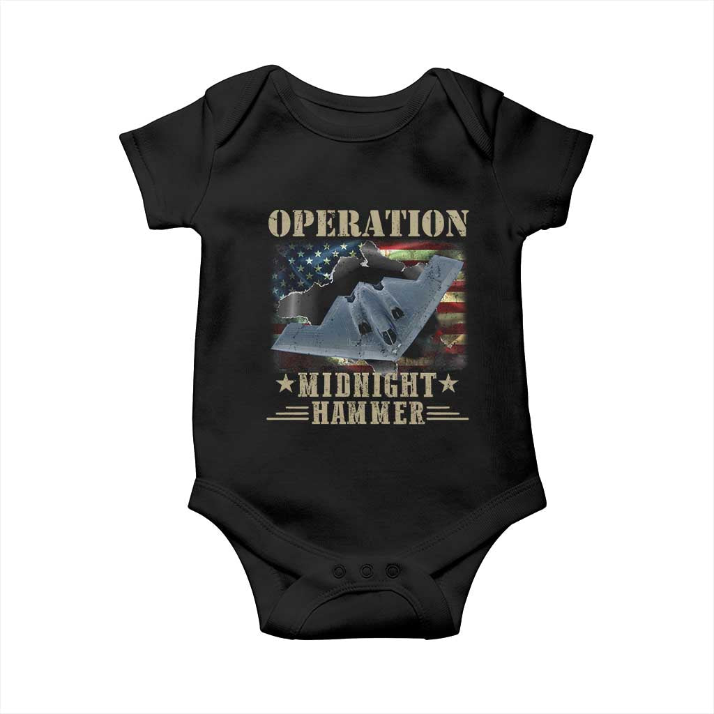 Operation Midnight Hammer Baby Onesie Bomber Jet American Flag - Wonder Print Shop