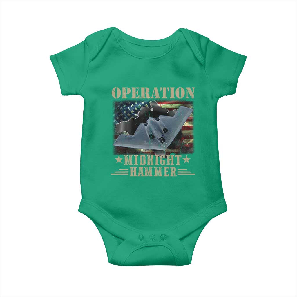 Operation Midnight Hammer Baby Onesie Bomber Jet American Flag - Wonder Print Shop