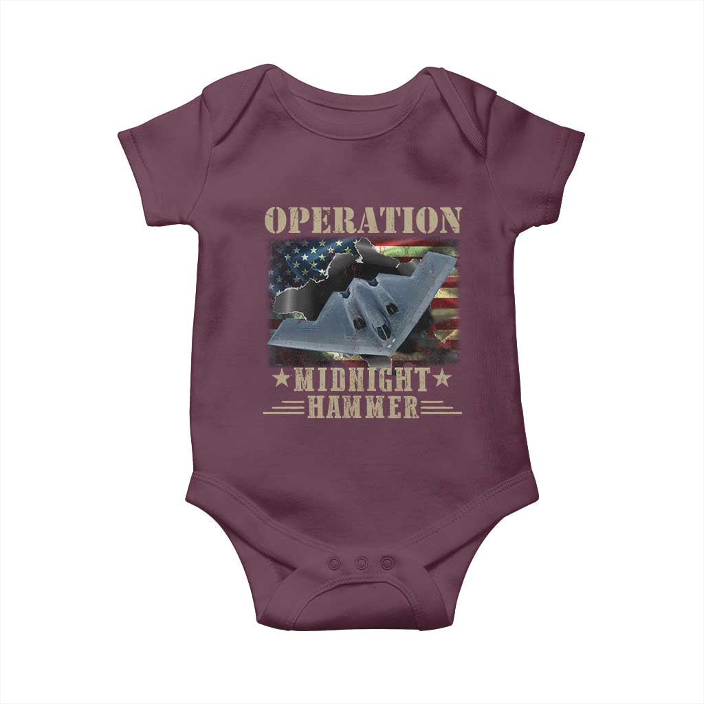 Operation Midnight Hammer Baby Onesie Bomber Jet American Flag - Wonder Print Shop