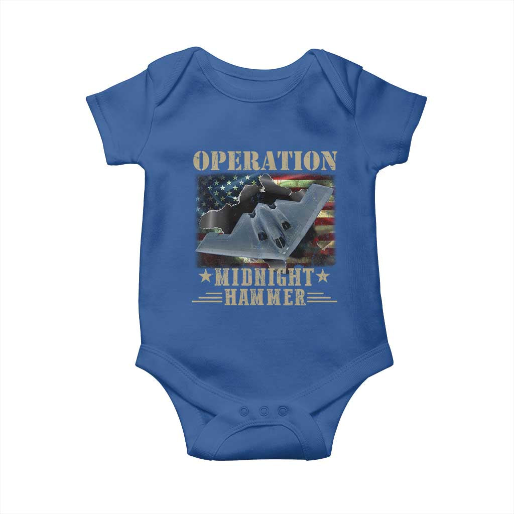 Operation Midnight Hammer Baby Onesie Bomber Jet American Flag - Wonder Print Shop