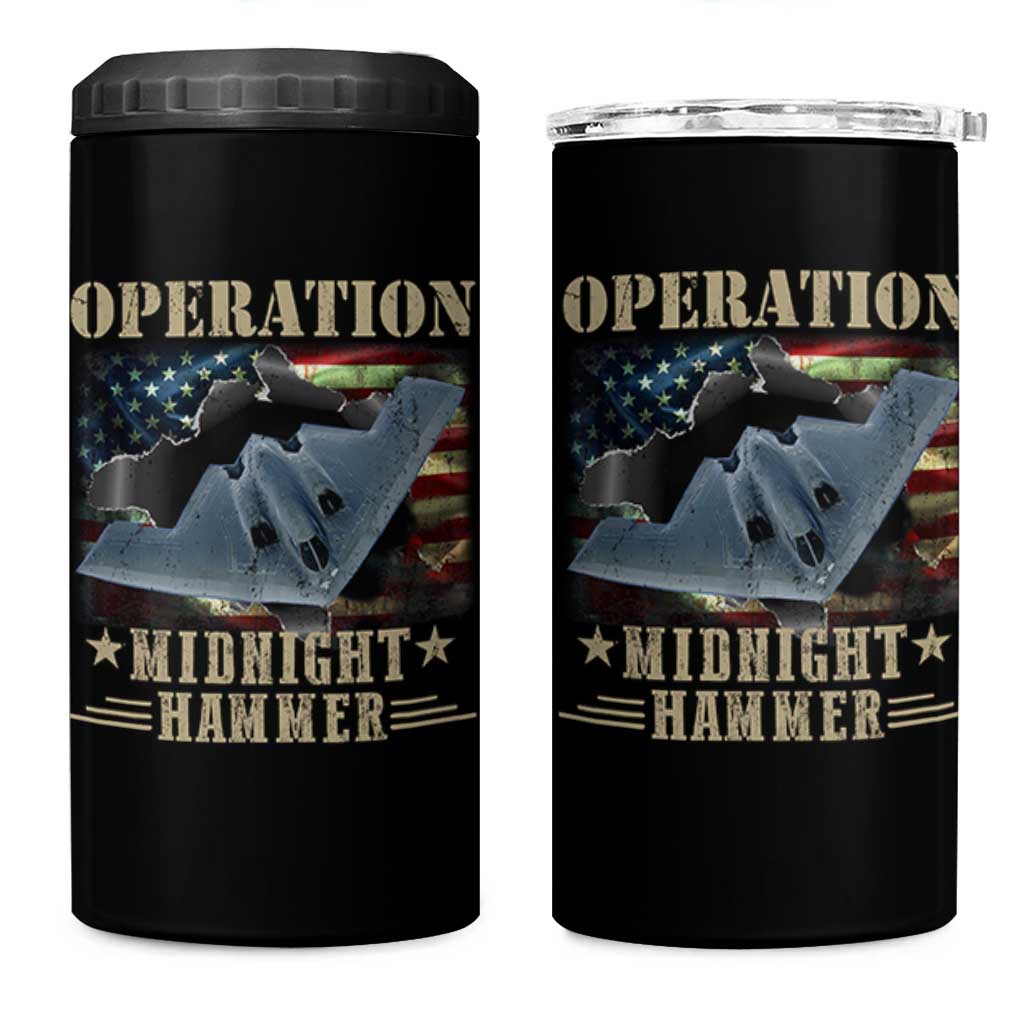 Operation Midnight Hammer 4 in 1 Can Cooler Tumbler Bomber Jet American Flag - Wonder Print Shop