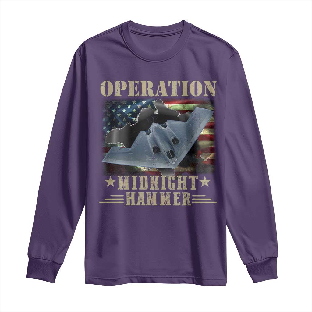 Operation Midnight Hammer Long Sleeve Shirt Bomber Jet American Flag - Wonder Print Shop