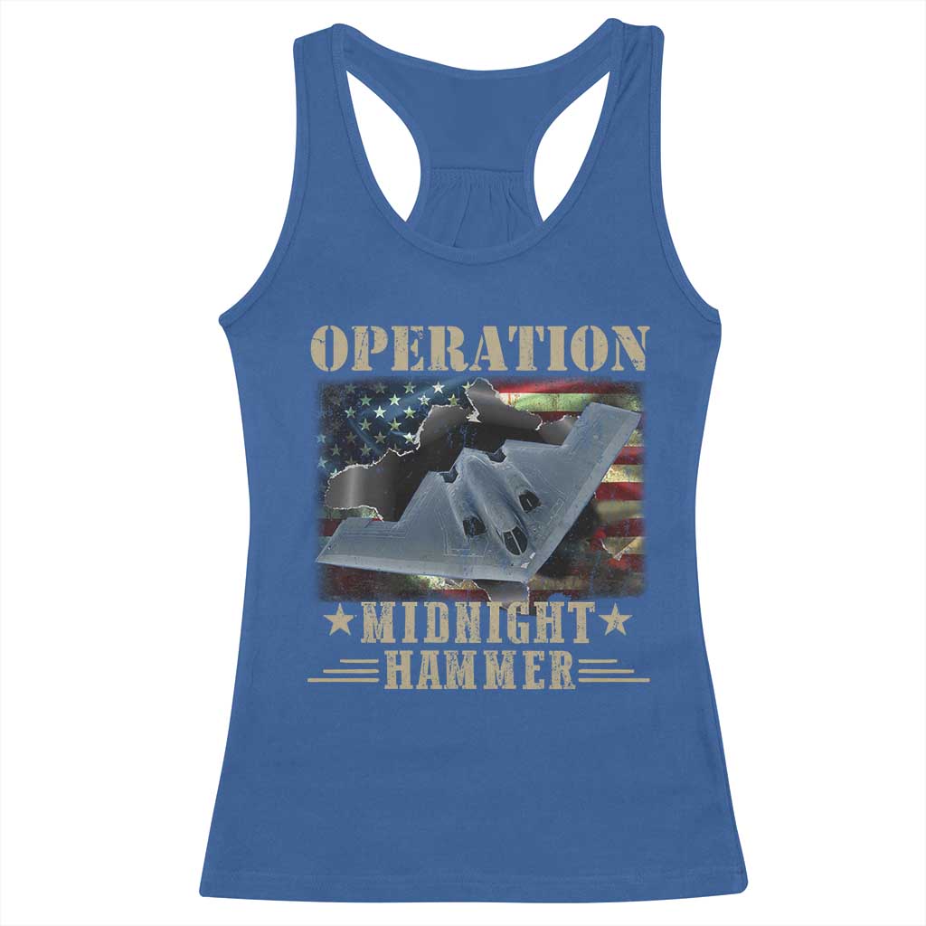 Operation Midnight Hammer Racerback Tank Top Bomber Jet American Flag - Wonder Print Shop