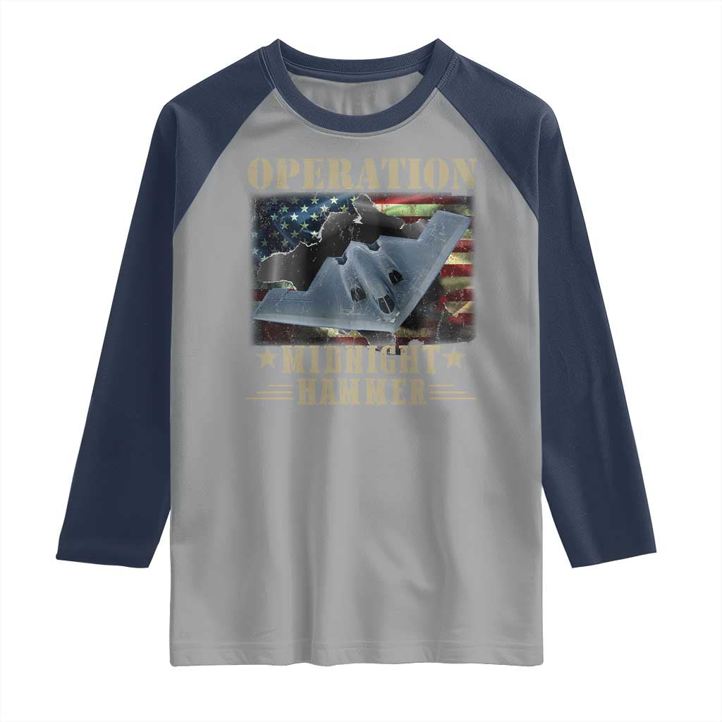 Operation Midnight Hammer Raglan Shirt Bomber Jet American Flag - Wonder Print Shop