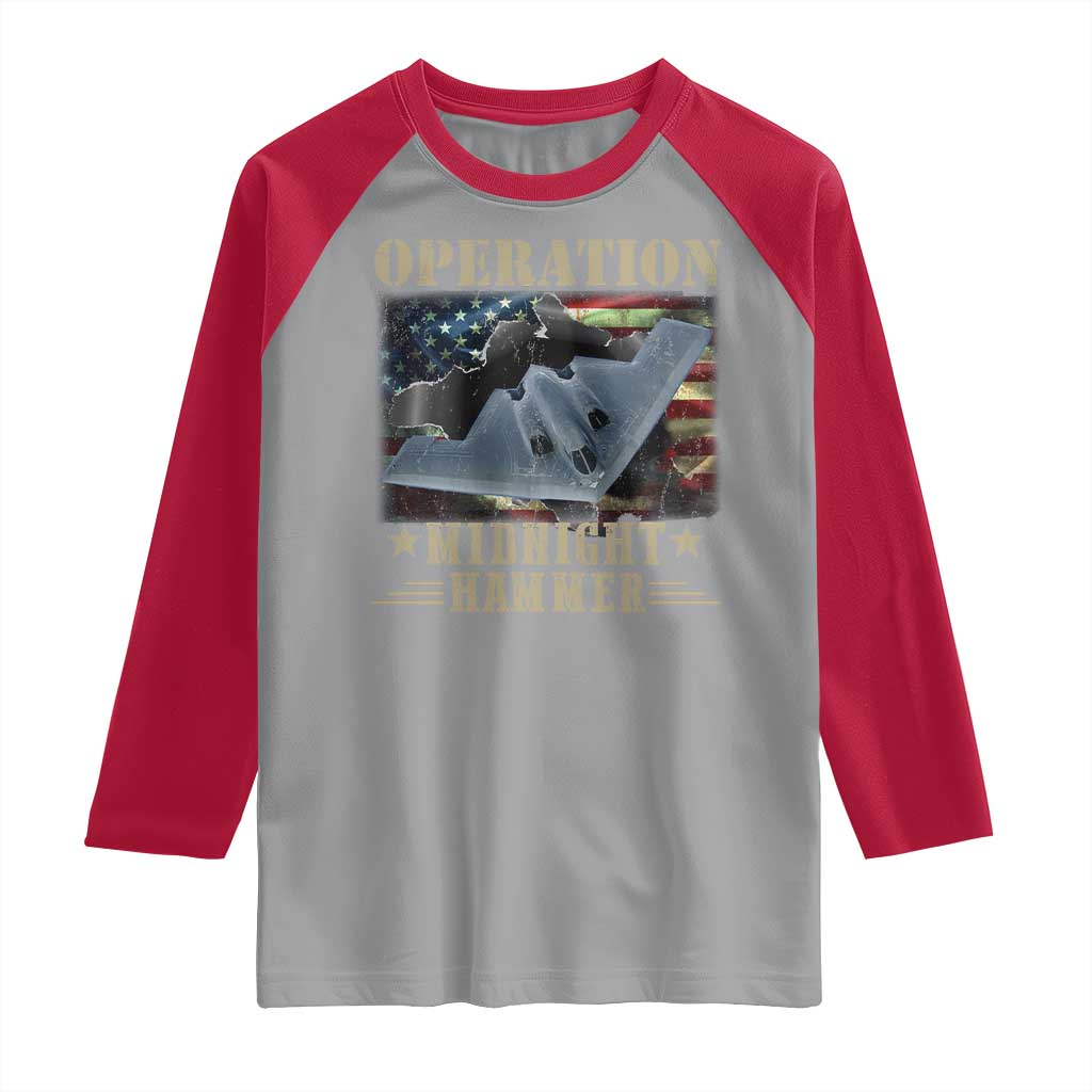 Operation Midnight Hammer Raglan Shirt Bomber Jet American Flag - Wonder Print Shop