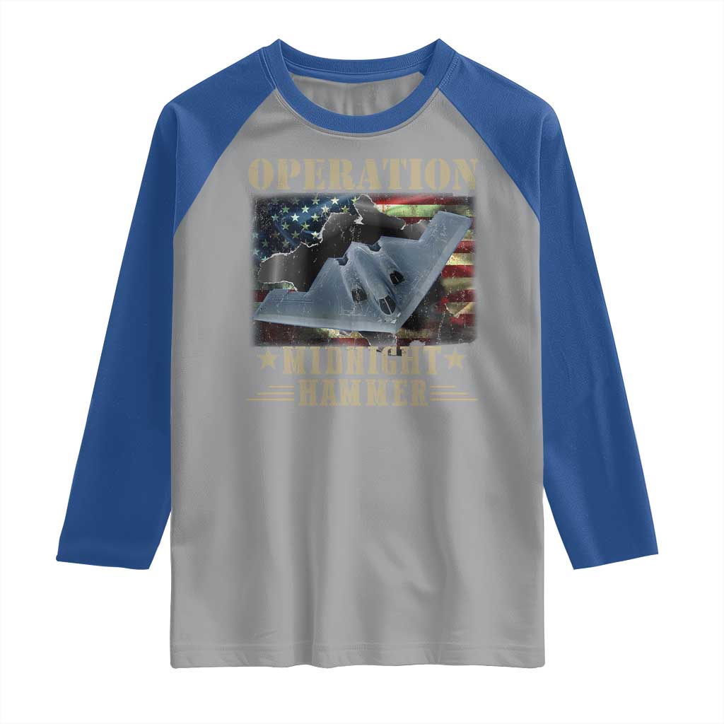 Operation Midnight Hammer Raglan Shirt Bomber Jet American Flag - Wonder Print Shop