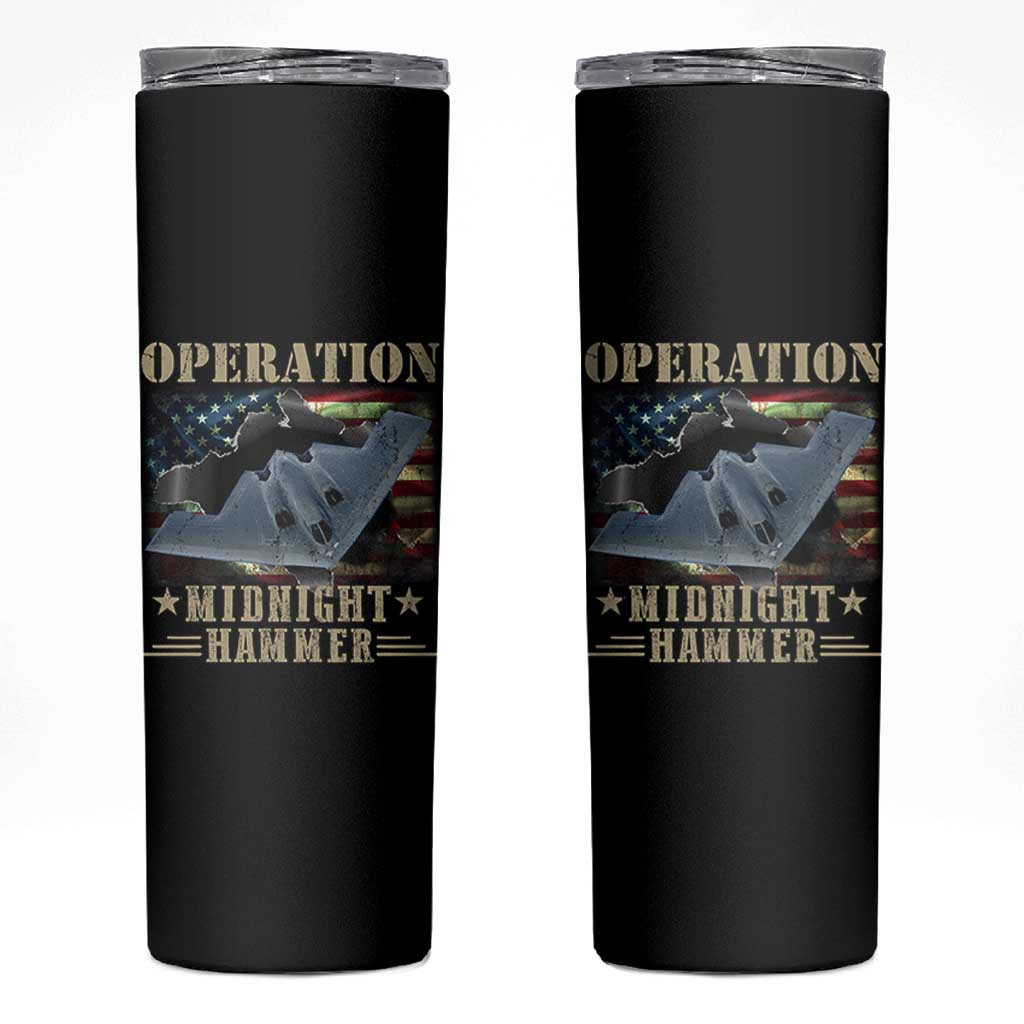 Operation Midnight Hammer Skinny Tumbler Bomber Jet American Flag - Wonder Print Shop
