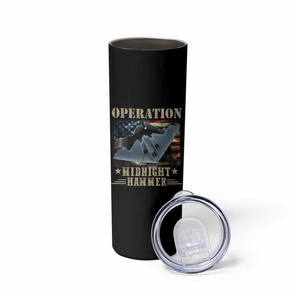 Operation Midnight Hammer Skinny Tumbler Bomber Jet American Flag - Wonder Print Shop