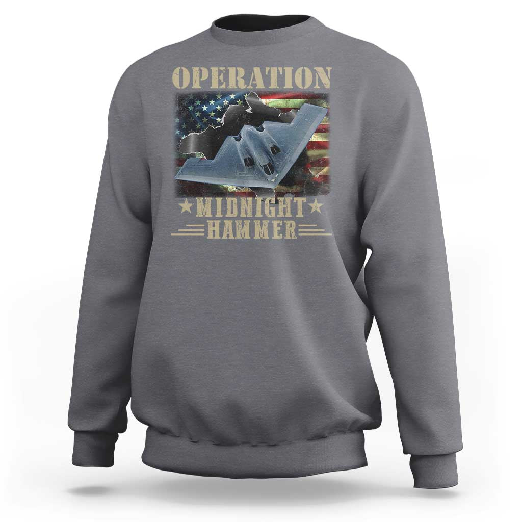 Operation Midnight Hammer Sweatshirt Bomber Jet American Flag - Wonder Print Shop