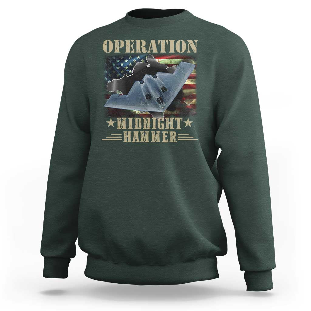 Operation Midnight Hammer Sweatshirt Bomber Jet American Flag - Wonder Print Shop