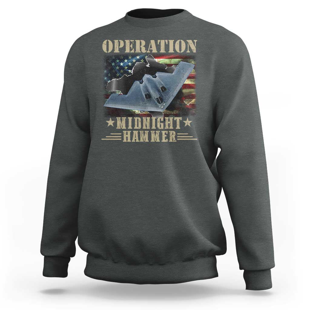 Operation Midnight Hammer Sweatshirt Bomber Jet American Flag - Wonder Print Shop